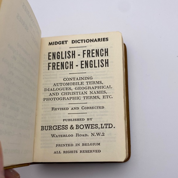 Vintage Burgess & Bowes Midget Series Black Leather Dictionary - Picture 11 of 16